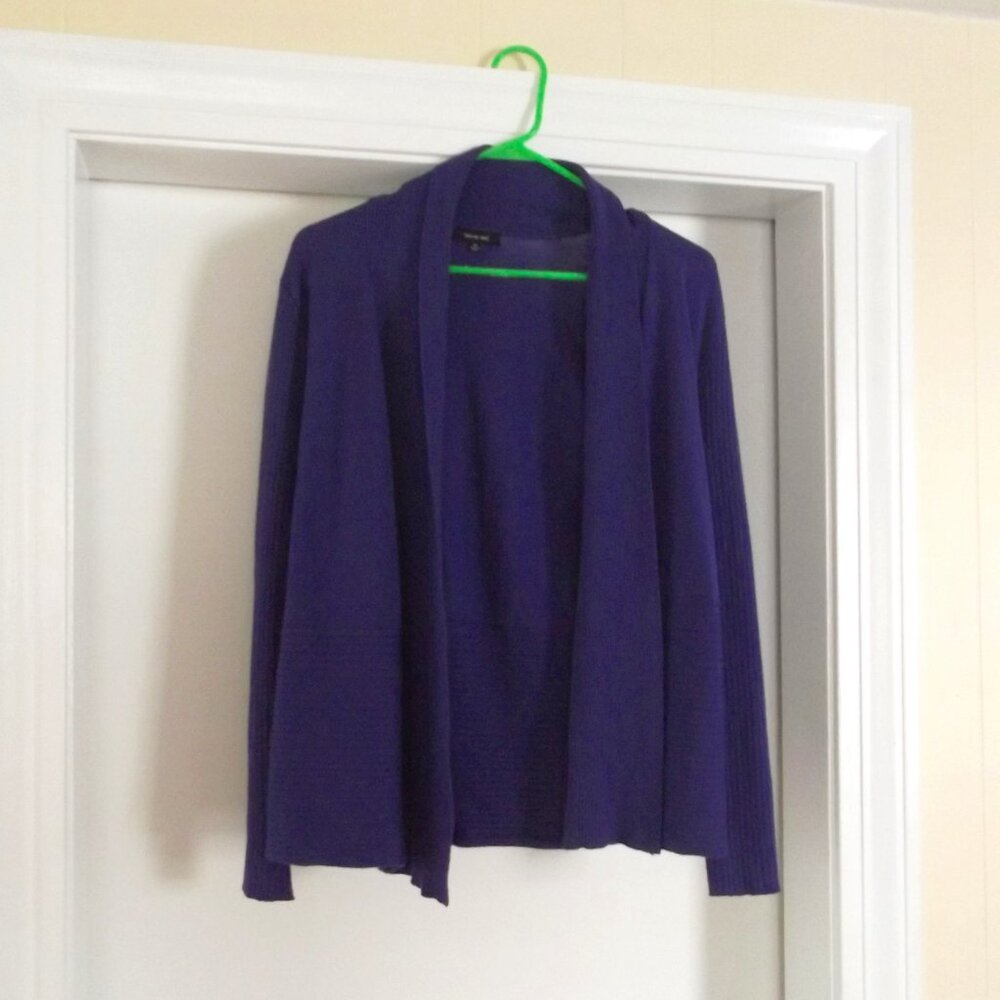 verve ami open front purple cardigan